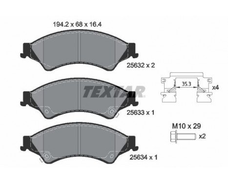 Brake Pad Set, disc brake Q+ 2563201 Textar