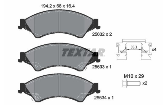 Brake Pad Set, disc brake Q+ 2563201 Textar