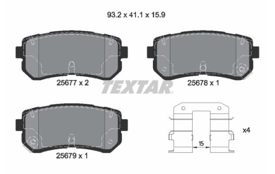 Brake Pad Set, disc brake Q+ 2567701 Textar