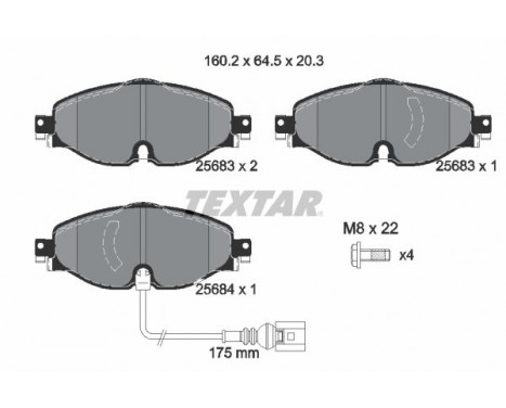 Brake Pad Set, disc brake Q+ 2568301 Textar, Image 2