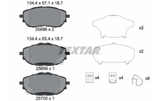 Brake Pad Set, disc brake Q+ 2569801 Textar