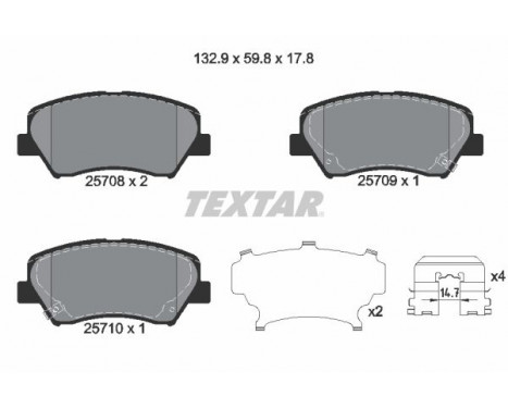 Brake Pad Set, disc brake Q+ 2570801 Textar