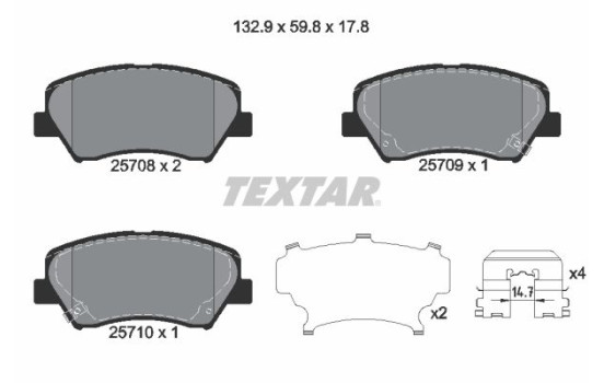 Brake Pad Set, disc brake Q+ 2570801 Textar
