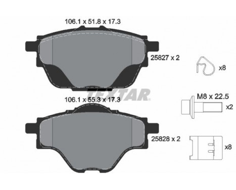 Brake Pad Set, disc brake Q+ 2582701 Textar