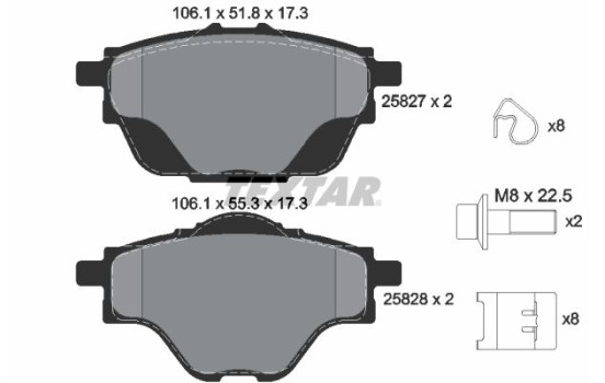 Brake Pad Set, disc brake Q+ 2582701 Textar