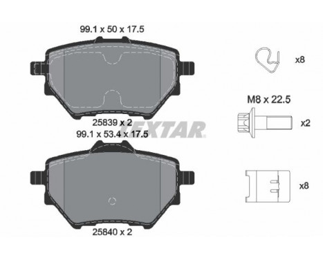 Brake Pad Set, disc brake Q+ 2583901 Textar