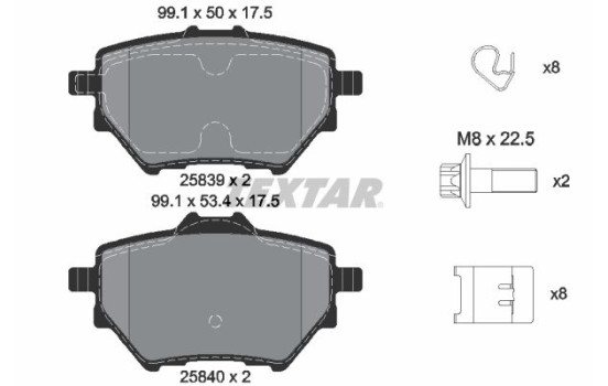 Brake Pad Set, disc brake Q+ 2583901 Textar