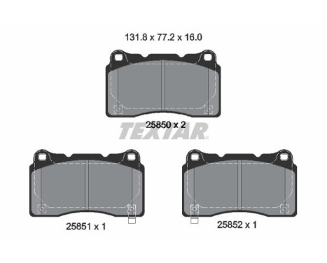 Brake Pad Set, disc brake Q+ 2585001 Textar