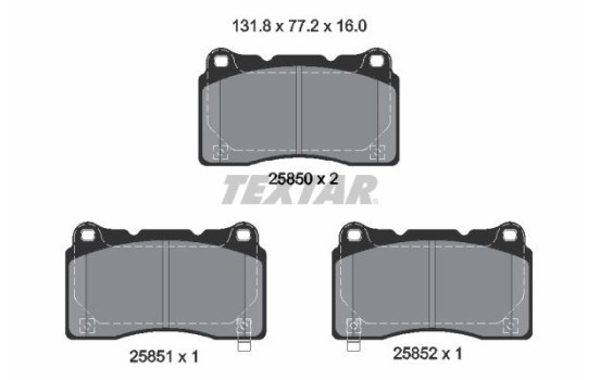 Brake Pad Set, disc brake Q+ 2585001 Textar