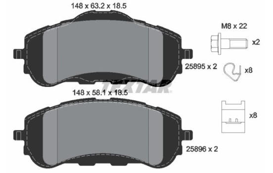 Brake Pad Set, disc brake Q+ 2589501 Textar