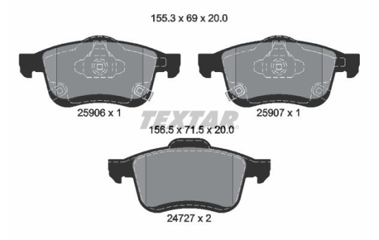 Brake Pad Set, disc brake Q+ 2590601 Textar