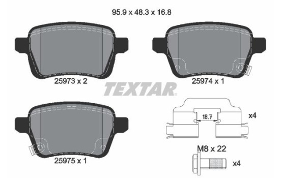 Brake Pad Set, disc brake Q+ 2597301 Textar