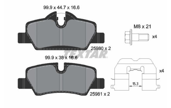 Brake Pad Set, disc brake Q+ 2598001 Textar