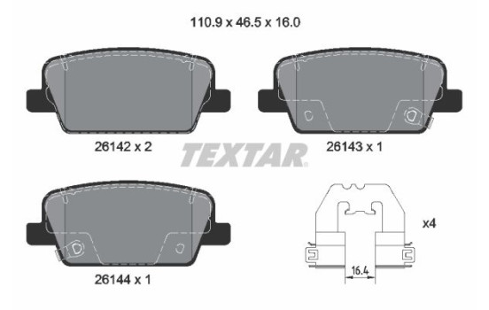Brake Pad Set, disc brake Q+ 2614201 Textar