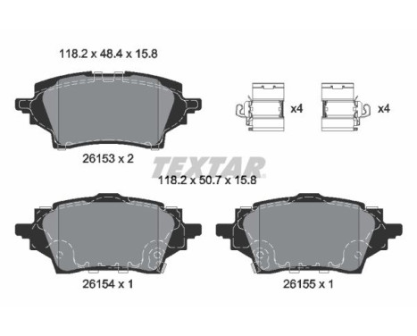 Brake Pad Set, disc brake Q+ 2615301 Textar