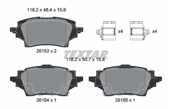 Brake Pad Set, disc brake Q+ 2615301 Textar