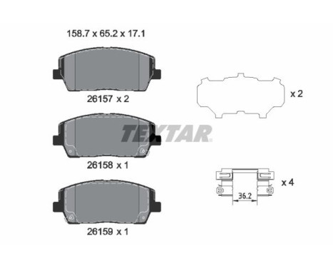 Brake Pad Set, disc brake Q+ 2615701 Textar