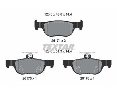 Brake Pad Set, disc brake Q+ 2617401 Textar