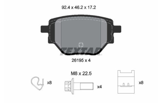 Brake Pad Set, disc brake Q+ 2619501 Textar