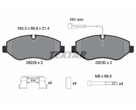 Brake Pad Set, disc brake Q+ 2922902 Textar