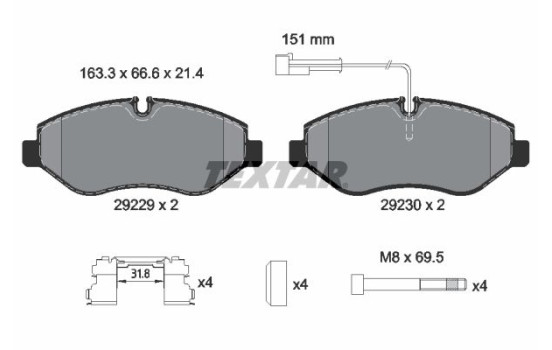 Brake Pad Set, disc brake Q+ 2922902 Textar
