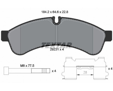 Brake Pad Set, disc brake Q+ 2923101 Textar