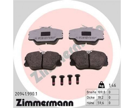 Brake Pad Set, disc brake rd:z 20941.990.1 Zimmermann