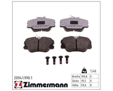 Brake Pad Set, disc brake rd:z 20941.990.1 Zimmermann, Image 2