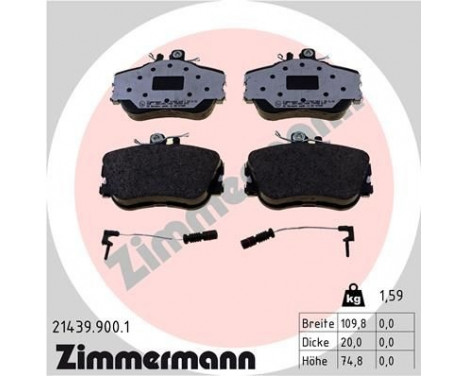 Brake Pad Set, disc brake rd:z 21439.900.1 Zimmermann