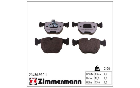Brake Pad Set, disc brake rd:z 21486.990.1 Zimmermann, Image 2