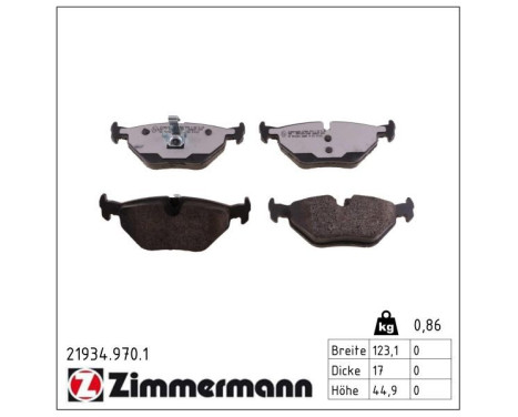 Brake Pad Set, disc brake rd:z 21934.970.1 Zimmermann, Image 2