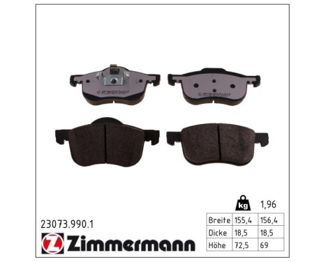 Brake Pad Set, disc brake rd:z 23073.990.1 Zimmermann, Image 2