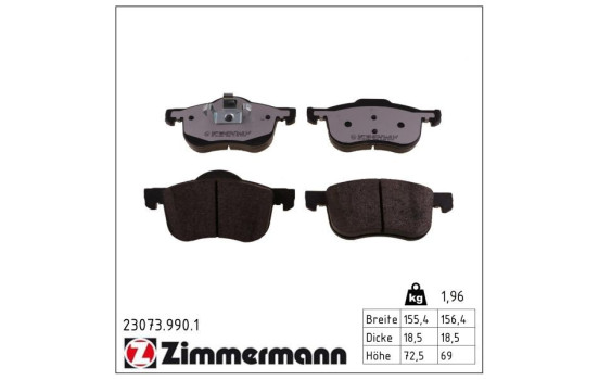 Brake Pad Set, disc brake rd:z 23073.990.1 Zimmermann, Image 2