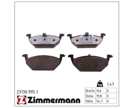 Brake Pad Set, disc brake rd:z 23130.995.1 Zimmermann, Image 3