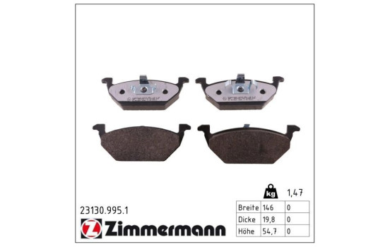 Brake Pad Set, disc brake rd:z 23130.995.1 Zimmermann, Image 3