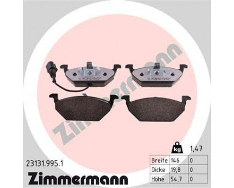 Brake Pad Set, disc brake rd:z 23131.995.1 Zimmermann