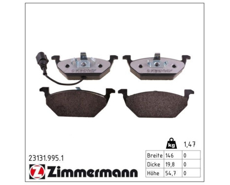 Brake Pad Set, disc brake rd:z 23131.995.1 Zimmermann, Image 2