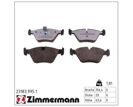 Brake Pad Set, disc brake rd:z 23183.995.1 Zimmermann, Image 2