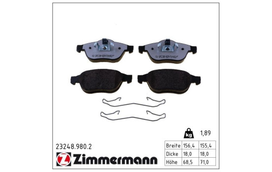 Brake Pad Set, disc brake rd:z 23248.980.2 Zimmermann