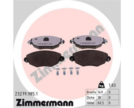 Brake Pad Set, disc brake rd:z 23279.985.1 Zimmermann