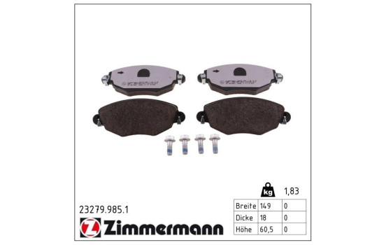 Brake Pad Set, disc brake rd:z 23279.985.1 Zimmermann, Image 2