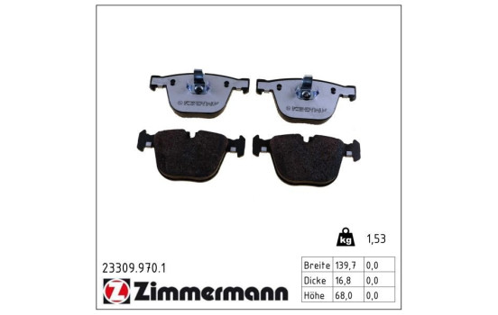 Brake Pad Set, disc brake rd:z 23309.970.1 Zimmermann