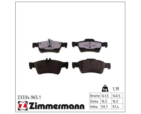 Brake Pad Set, disc brake rd:z 23334.965.1 Zimmermann, Image 2