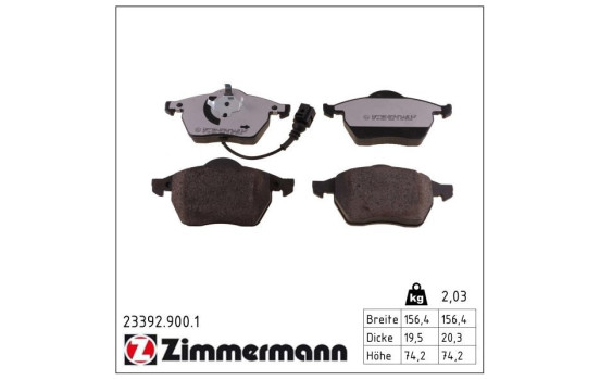 Brake Pad Set, disc brake rd:z 23392.900.1 Zimmermann, Image 2