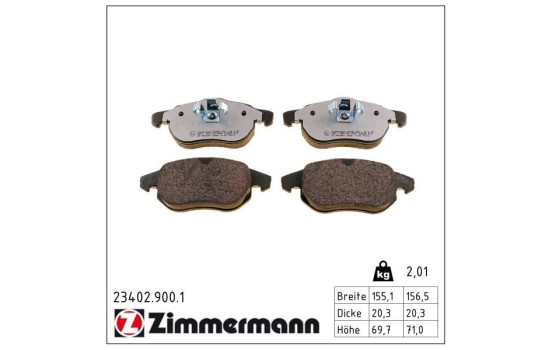 Brake Pad Set, disc brake rd:z 23402.900.1 Zimmermann