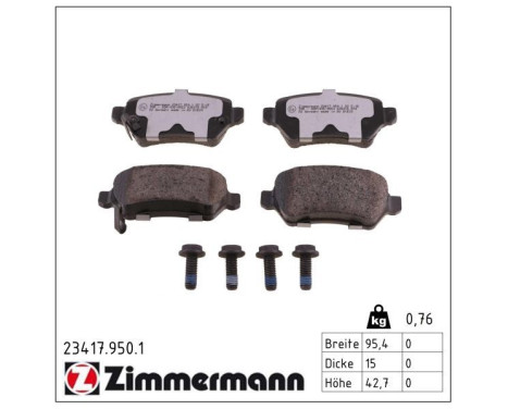 Brake Pad Set, disc brake rd:z 23417.950.1 Zimmermann, Image 2