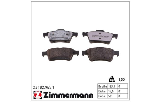 Brake Pad Set, disc brake rd:z 23482.965.1 Zimmermann, Image 2