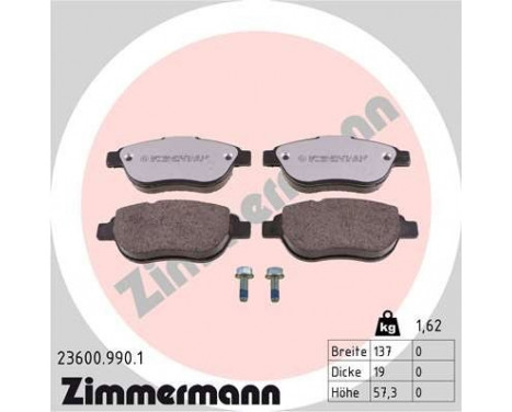 Brake Pad Set, disc brake rd:z 23600.990.1 Zimmermann