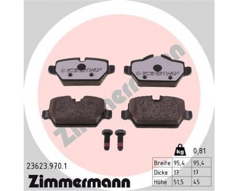 Brake Pad Set, disc brake rd:z 23623.970.1 Zimmermann