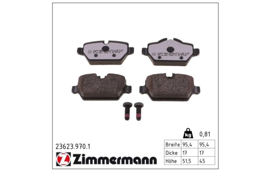 Brake Pad Set, disc brake rd:z 23623.970.1 Zimmermann, Image 2